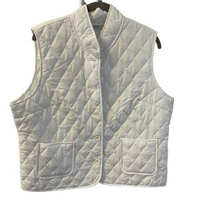 Sag Harbor Petite Quilted Vest Ivory/White Light Weight NWT - Sz PXL